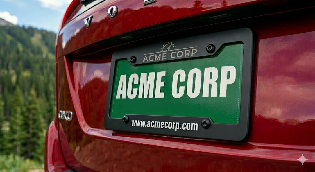 custom license plate frames